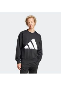 Herren Sweatshirt "M BL FL SWT", schwarz-weiß, sportlich, Gr. S, adidas Sportswear, Obermaterial: 55% Baumwolle, 36% Polyester, 9% Viskose,