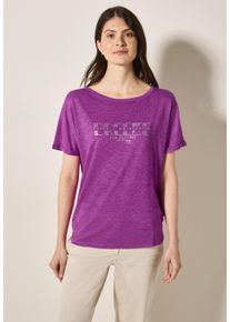Cecil Damen Print-Shirtmagenta lacquer, casual, Gr. S, bedruckt, Stoff, 55% Polyester, 45% Viskose, Shirts, im angenehmen Materialmix