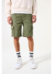 Garcia Jungen Bermudas, grün, casual, Gr. 128, unifarben, Web, Obermaterial: 98% Baumwolle, 2% Elasthan, Hosen, mit Cargo Taschen for BOYS