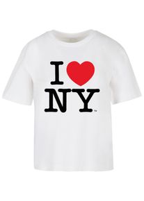 Merchcode Herren T-Shirt "Merchcode Ladies I Love NY Tee", weiß, casual, Gr. XL, bedruckt, 100% Baumwolle, Shirts