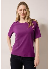 Cecil Damen T-Shirtanemone pink, Basic, Gr. S, unifarben, Web, 95% Baumwolle, 5% Elasthan; grey melange: 68% Baumwolle, 28% Polyester, 4% Elasthan,