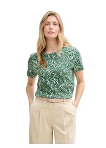 Tom Tailor Damen T-Shirt, grün, casual, Gr. S, gemustert, bedruckt, unifarben, Jersey, Obermaterial: 100% Baumwolle, Shirts, mit Frontprint