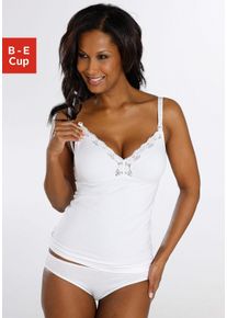 Petite Fleur Damen Still-BH, Gr. 95, weiß, Spitze, Jersey, Obermaterial: 93% Baumwolle, 7% Elasthan, klassisch, BHs, ohne Bügel mit Spitze