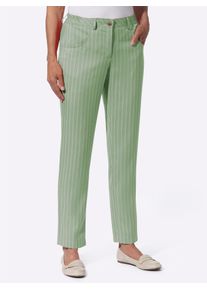 Classic Basics Damen Webhose, grün, Gr. 46, gemustert, gestreift, 100% Polyester, Hosen