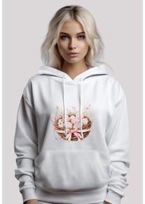 F4NT4STIC Damen Kapuzenpullover "Osterei Nest Korb Dekor", weiß, casual, Gr. XS, Obermaterial: 65% Baumwolle, 35% Polyester, Pullover, Premium