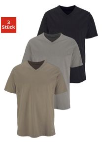 H.I.S. H.I.S Herren T-Shirt, Gr. 4, grün, Jersey, Obermaterial: 100% Baumwolle, unifarben, Basic, Shirts, mit V-Ausschnitt aus Baumwolle, Unterhemd, T-Shirt
