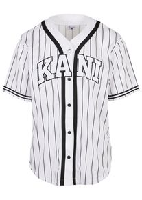 Karl Kani Herren Langarmhemd "Karl Kani Herren KM221-115-2 Serif Pinstripe Baseball Shirt", weiß, Gr. S, 100% Polyester, Hemden