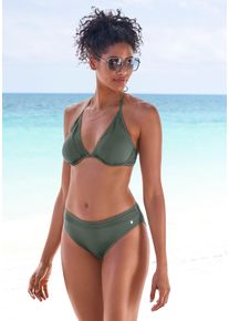 s.Oliver Damen Bikini-Hose "Aiko", grün, Gr. 32, unifarben, Microfaser, Polyamid, Microfaser, Badehosen, mit Häkeloptik