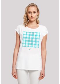 F4NT4STIC Damen T-Shirt "Hahnentritt Karo blau", weiß, casual, Gr. XXL, Obermaterial: 100% Baumwolle, Shirts, Print