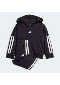 Kinder Trainingsanzug "I 3S FL HD JOG", schwarz-weiß, sportlich, Gr. 62, adidas Sportswear, Obermaterial: 70% Baumwolle, 30% Polyester, Sportanzüge