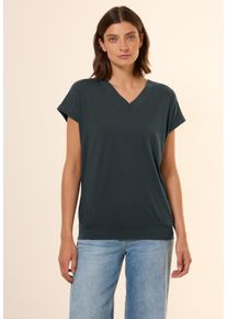 Cecil Damen T-Shirtslate khaki, casual, Gr. XS, unifarben, Web, Stoff, 50% Baumwolle, 50% Modal, Shirts, im soften Baumwoll-Mix