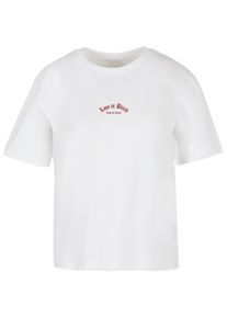 MISS TEE Herren T-Shirt "Miss Tee Damen Love Is Blind Love Is Cruel Tee", weiß, casual, Gr. L, unifarben, 100% Baumwolle, Shirts