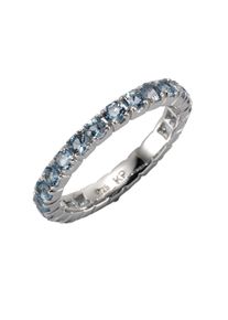 ZEEme Damen Fingerring "Silber 925 rhodiniert mit 24x Blautopas (beh.)", 060 (19,1), Silber 925 (Sterlingsilber), weiß, Silber 925 (Sterlingsilber),