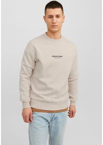 Jack & Jones JACK & JONES Herren Sweatshirt "JORVESTERBRO SWEAT CREW NECK NOOS", weiß, modisch, Gr. M, bedruckt, angeraute Sweatware, Obermaterial: 70% Baumwolle,