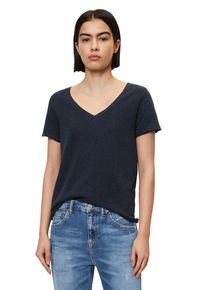 Marc O'Polo Damen T-Shirt "aus Organic Cotton Slub Jersey"scandinavian blau, Basic, Gr. L, MARC O'POLO DENIM, unifarben, Obermaterial: 100% Baumwolle, Shirts