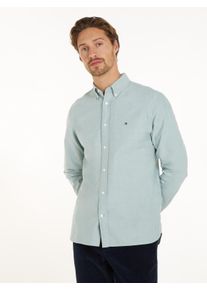 Tommy Hilfiger Herren Langarmhemd "SOLID HERITAGE OXFORD RF SHIRT", grün, casual, Gr. S, Web, Obermaterial: 100% Baumwolle, Hemden