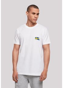 F4NT4STIC Herren T-Shirt "Schweden Flagge Sweden", weiß, casual, Gr. XL, Obermaterial: 100% Baumwolle, Shirts, Print