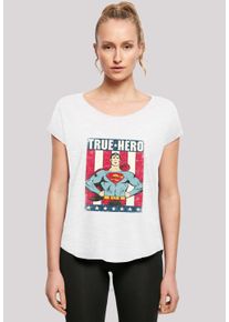 F4NT4STIC Damen T-Shirt "DC Comics Superman True Hero Superheld", weiß, casual, Gr. XS, Obermaterial: 100% Baumwolle, Shirts, Print