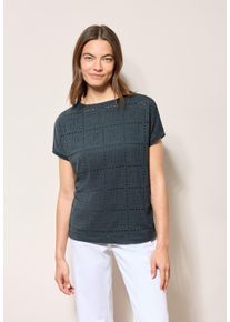 Cecil Damen T-Shirtslate khaki, casual, Gr. XL, unifarben, Stoff, 62% Polyester, 33% Viskose, 5% Elasthan, Shirts, mit U-Boot-Ausschnitt