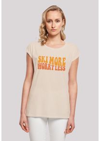 F4NT4STIC Damen T-Shirt "Ski More Worry Less", weiß, casual, Gr. XXXL, Obermaterial: 100% Baumwolle, Shirts, Premium Qualität