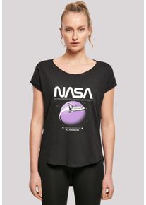 F4NT4STIC Damen T-Shirt "Long Cut T-Shirt 'NASA Shuttle Orbit'", schwarz, casual, Gr. S, Obermaterial: 100% Baumwolle, Shirts, Damen,Premium