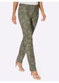 Lady Damen Webhose, grün, Gr. 36, geblümt, gemustert, mehrfarbig, bedruckt, 98% Baumwolle, 2% Elasthan, Hosen
