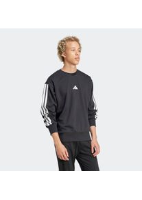 Herren Sweatshirt "M 3S FT SWT", schwarz-weiß, sportlich, Gr. S, adidas Sportswear, Obermaterial: 55% Baumwolle, 36% Polyester, 9% Viskose,