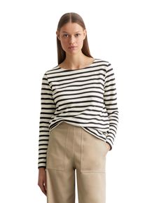 Marc O'Polo MARC O'POLO Damen Langarmshirt, schwarz-weiß, casual, Gr. S, gestreift, Jersey, Obermaterial: 100% Baumwolle, Shirts, Garngefärbtes Ringelmuster