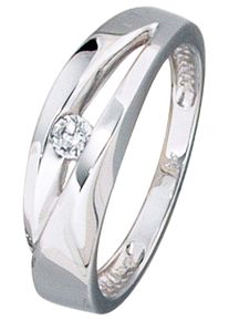 Jobo Damen Goldring, 56, Weißgold 375, weiß, Weißgold 375, Fingerringe, 375 Weißgold mit Zirkonia