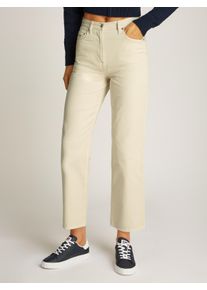 Tommy Jeans Damen Webhose "TJW LAYLA HR SLIM STR", weiß, casual, Gr. 33, unifarben, Web, Obermaterial: 100% Baumwolle, Hosen, in Unifarbe