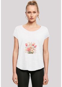 F4NT4STIC Damen T-Shirt "Rosa weißer Frühlingsblumenstrauß", weiß, casual, Gr. XL, Obermaterial: 100% Baumwolle, Shirts, Premium Qualität