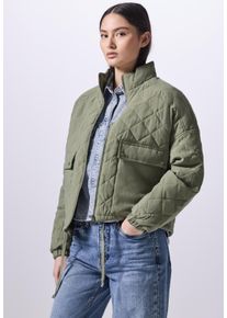 Damen Steppjacke, grün, casual, Gr. 42, STREET ONE STUDIO, unifarben, Stoff, Obermaterial: 87% Viskose, 13% Polyester; Futter: 100% Baumwolle,