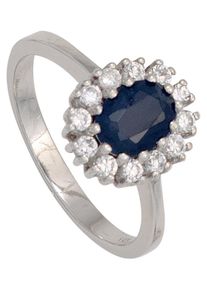 Jobo Damen Silberring, 52, Silber 925 (Sterlingsilber), silber, Silber 925 (Sterlingsilber), Fingerringe, 925 Silber mit Safir und Zirkonia
