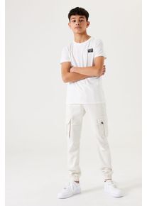 Garcia Jungen Cargohose, weiß, casual, Gr. 152, unifarben, Obermaterial: 80% Baumwolle, 18% Polyester, 2% Elasthan, Hosen, mit Cargo Taschen, for Boys
