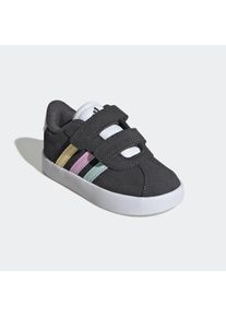 Klettschuh "VL COURT 3.0", adidas Sportswear, Gr. 21grau six, halo mint, bliss lila, Leder, Synthetik, sportlich, Schuhe, für Kinder, inspiriert vom