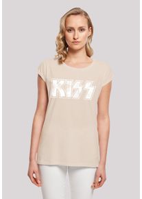 F4NT4STIC Damen T-Shirt "Kiss Rock Band Vintage Logo", weiß, casual, Gr. XS, Obermaterial: 100% Baumwolle, Shirts, Premium Qualität, Musik, By Rock