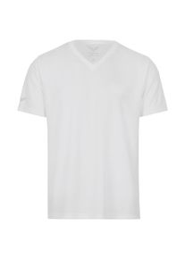 TRIGEMA Herren T-Shirt "TRIGEMA V-Shirt COOLMAX", weiß, sportlich, Gr. XL, 100% Polyester (recycelt), Shirts