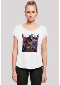 F4NT4STIC Damen T-Shirt "Long Cut T-Shirt 'David Bowie Me Down Album Cover'", weiß, casual, Gr. L, Obermaterial: 100% Baumwolle, Shirts,