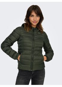 Only Damen Steppjacke "ONLTAHOE HOOD JACKET OTW NOOS", grün, casual, Gr. XS, unifarben, Web, Steppware, Obermaterial: 100% Nylon, Jacken, in modisch