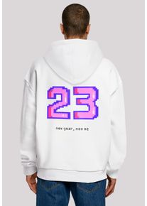 F4NT4STIC Herren Kapuzenpullover "SIlvester Party Happy People Only", weiß, casual, Gr. XL, Obermaterial: 100% Baumwolle, Pullover, Print