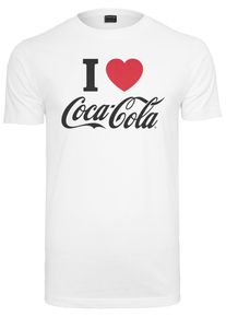 Merchcode Herren T-Shirt "Merchcode Herren Coca Cola I Love Coke Tee", weiß, casual, Gr. XXL, unifarben, 100% Baumwolle, Shirts