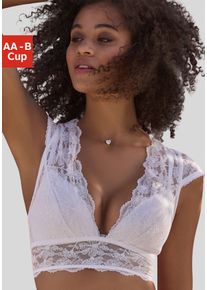 Vivance Damen Bustier "Mirja", Gr. 36, weiß, Spitze, Obermaterial: 90% Polyamid, 10% Elasthan, feminin, BHs, Spitzen-Top aus transparenter Spitze,