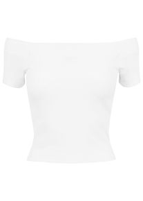 Urban Classics Herren T-Shirt "Urban Classics Damen Ladies Off Shoulder Rib Tee", weiß, casual, Gr. XL, unifarben, 97% Baumwolle, 3% Elasthan, Shirts