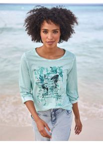 Heine Damen 3/4-Arm-Shirt "Shirt", grün, Gr. 40, gemustert, mehrfarbig, bedruckt, 100% Baumwolle, Shirts