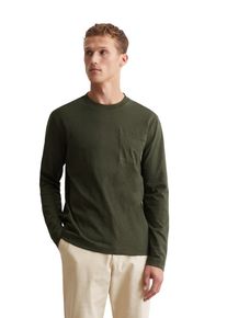 Marc O'Polo MARC O'POLO Herren Langarmshirt "in Heavy-Slub-Jersey-Qualität", grün, Basic, Gr. XXXL, unifarben, Obermaterial: 100% Baumwolle, Shirts