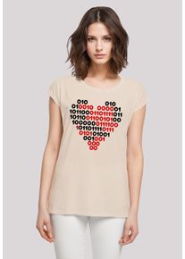 F4NT4STIC Damen T-Shirt "I love you Binary Code Herz", weiß, casual, Gr. S, Obermaterial: 100% Baumwolle, Shirts, Premium Qualität