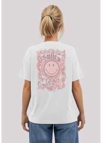 F4NT4STIC Damen T-Shirt "Smiley Originals Spring Pink Typography Art", weiß, casual, Gr. XS, Obermaterial: 100% Baumwolle, Shirts, Premium Qualität