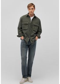 Mavi Herren Langarmshirt "TWO POCKET SHIRT", grün, feminin, Gr. L, unifarben, 99% Baumwolle, 1% Elasthan, Shirts, Overshirt aus Denim
