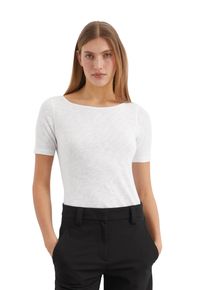 Marc O'Polo MARC O'POLO Damen T-Shirt "mit U-Boot-Ausschnitt", weiß, Gr. XXL, unifarben, Obermaterial: 100% Baumwolle, Shirts