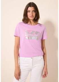 Cecil Damen T-Shirtcherry blossom pink, casual, Gr. M, bedruckt, Web, 100% Baumwolle, Shirts, mit Rundhalsausschnitt